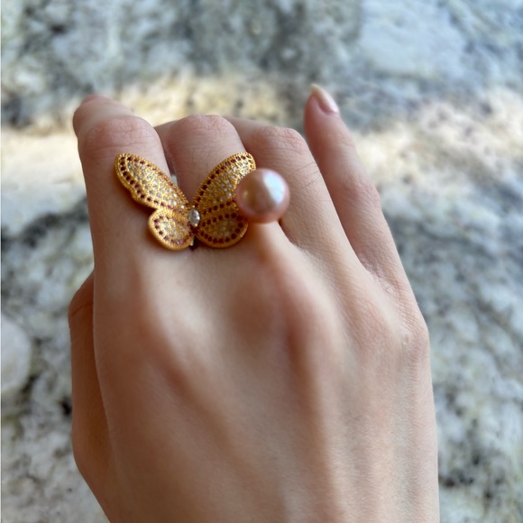 Butterfly pearl ring - Picture 3 of 3